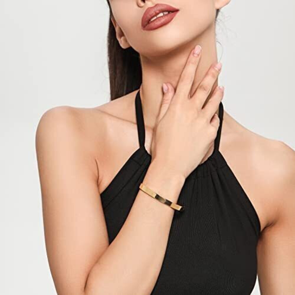 6646 18K Gold-Plated Love Friendship Bracelets Trendy Stainless Steel - Picture 4 of 6